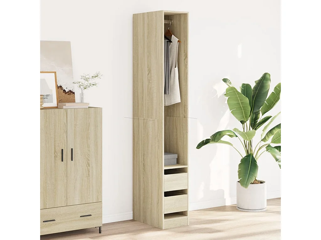 Garde-robe chêne sonoma 30x50x200 cm bois d'ingénierie