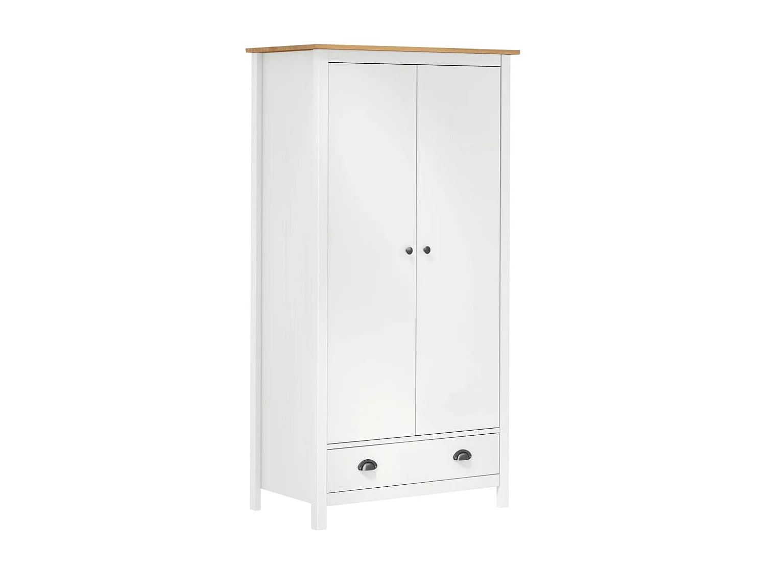 Armadio Hill a 2 ante Bianco 89x50x170 cm Legno massello di pino