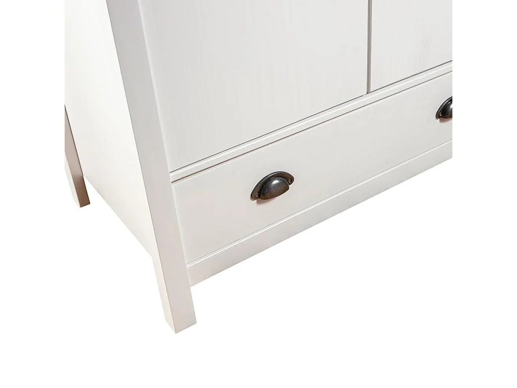 Armadio Hill a 2 ante Bianco 89x50x170 cm Legno massello di pino
