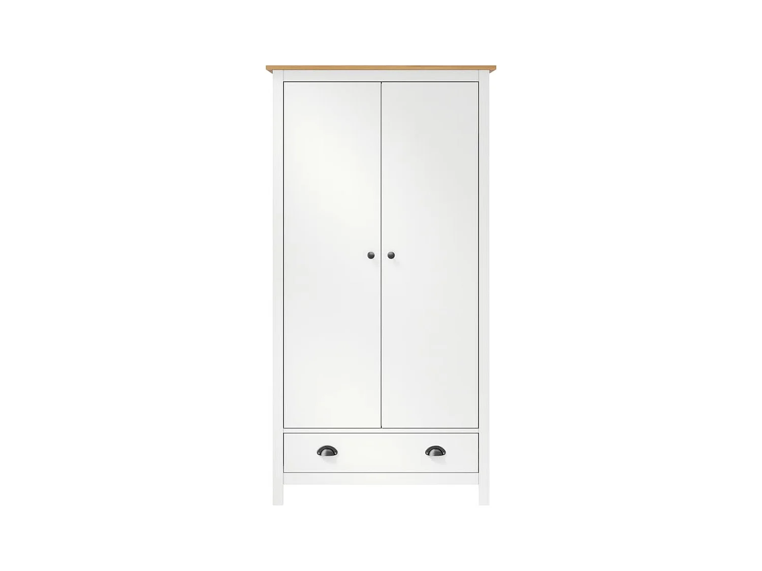 Garde-robe à 2 portes Hill Blanc 89x50x170cm Bois de pin solide