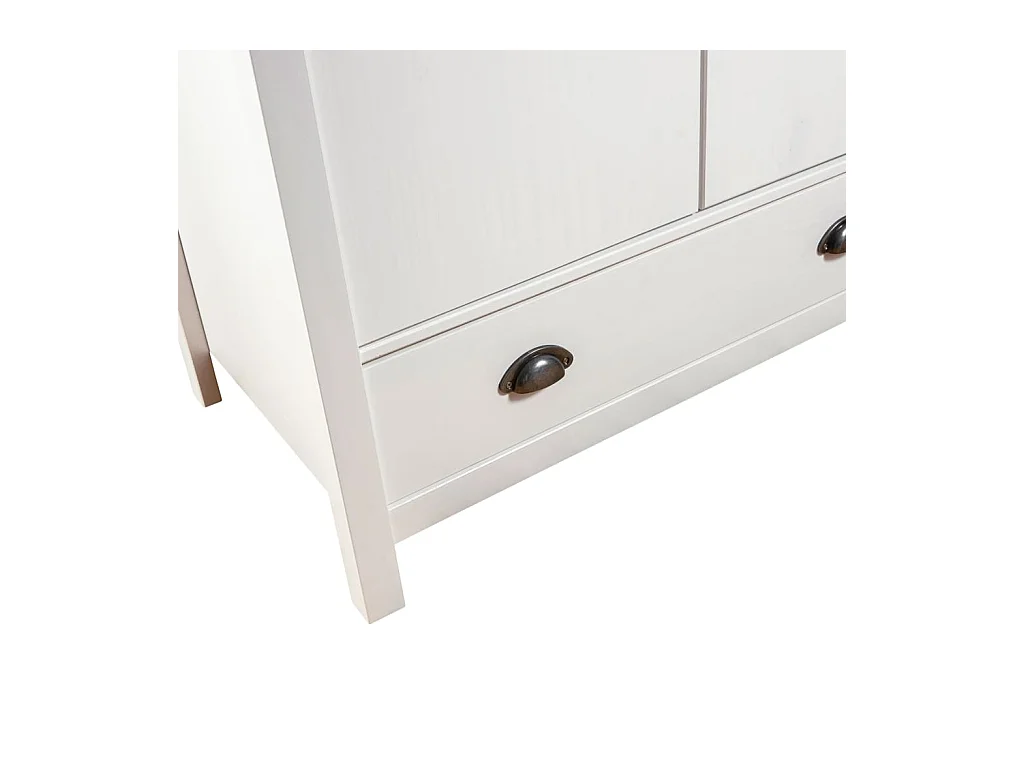 Garde-robe à 2 portes Hill Blanc 89x50x170cm Bois de pin solide