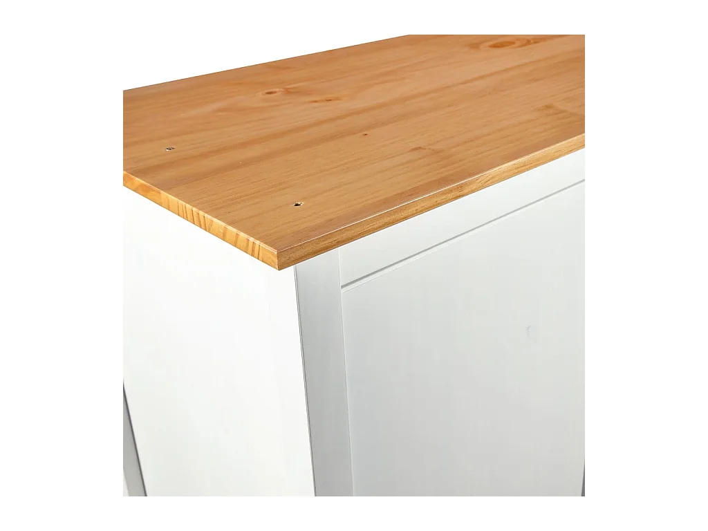 Garde-robe à 2 portes Hill Blanc 89x50x170cm Bois de pin solide
