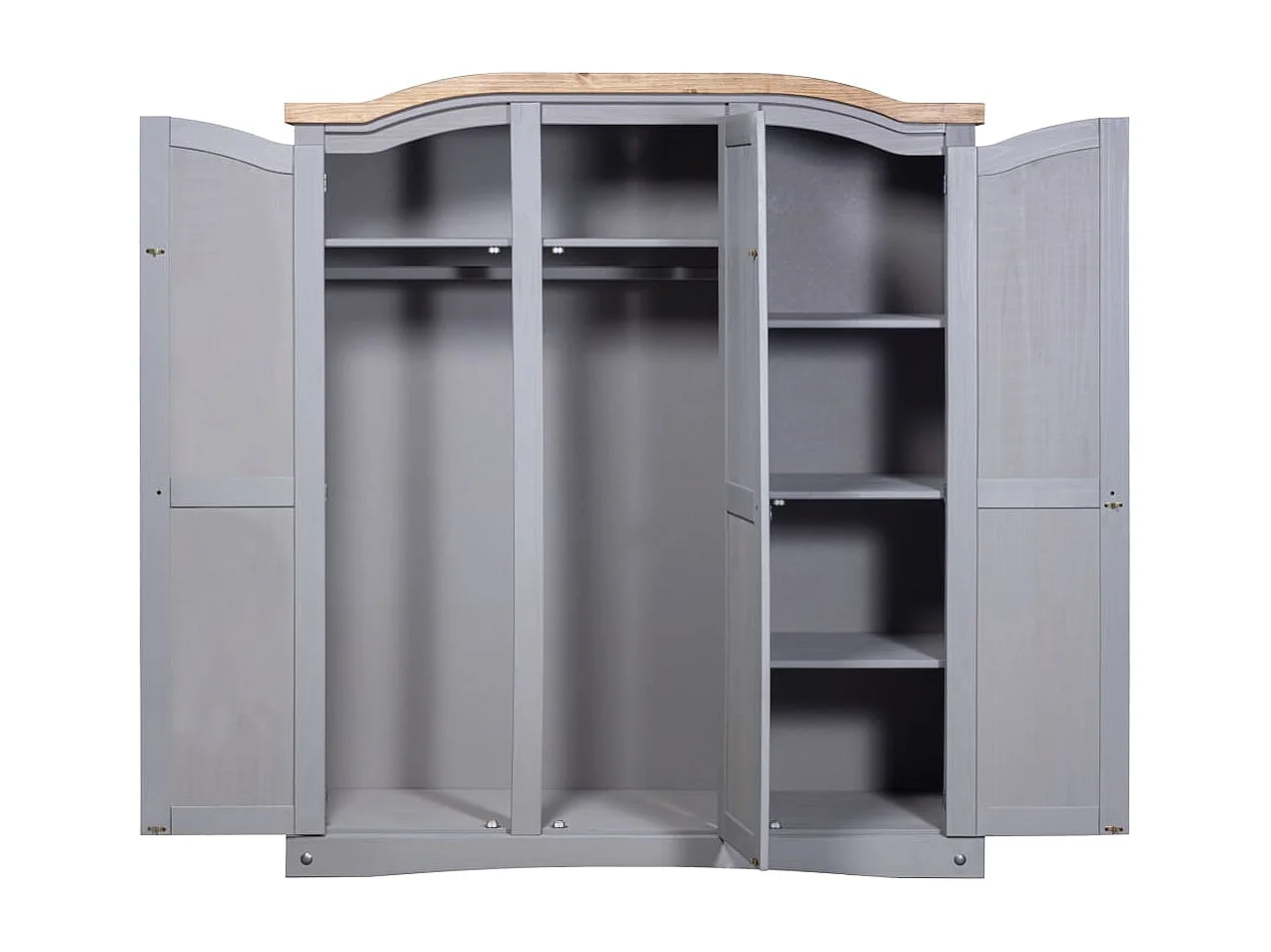 Garde-robe avec 3 portes Gamme Corona pin mexicain Gris