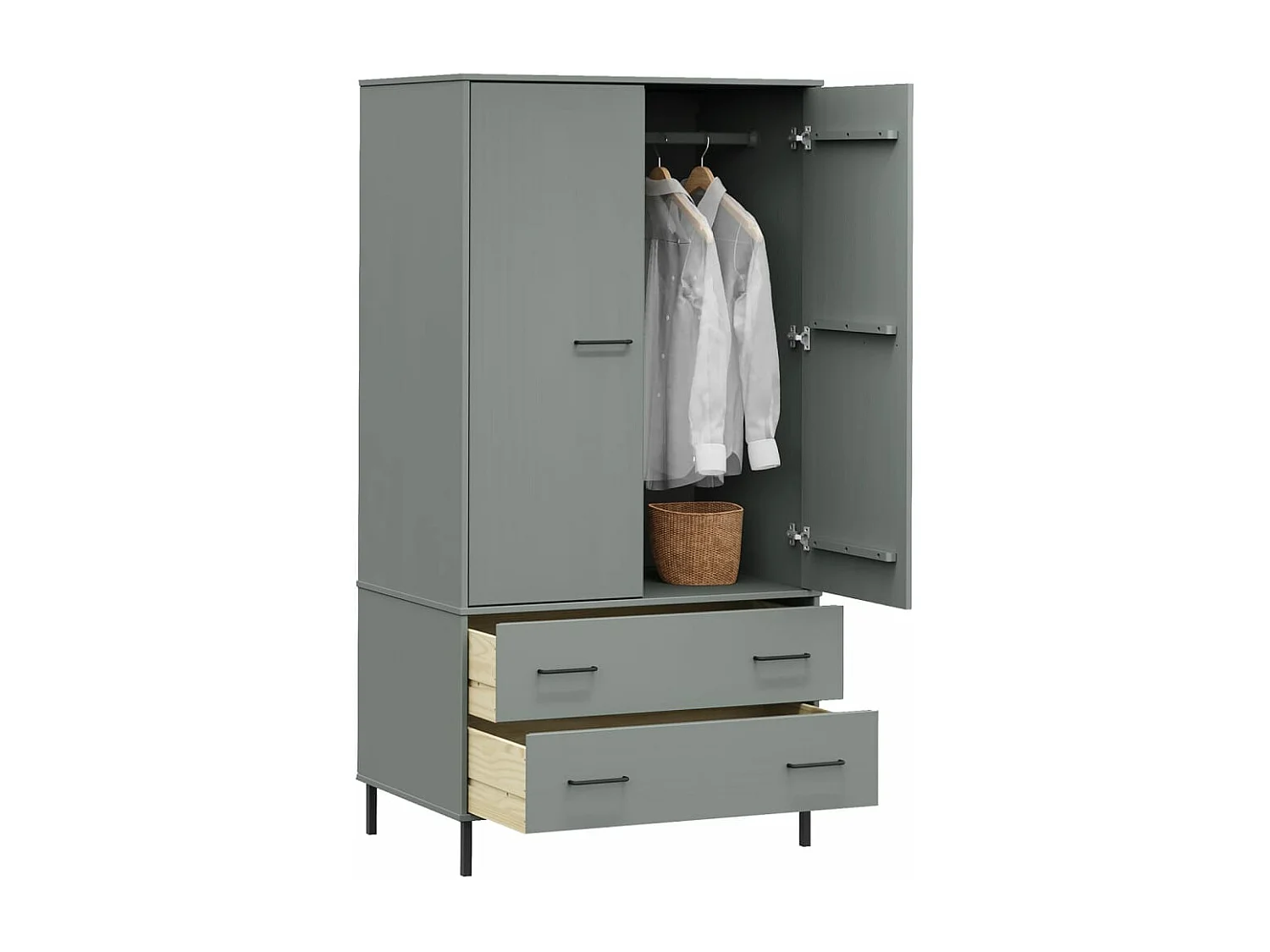 Armário com pés de metal Cinza 90x55x172,5 cm Madeira OSLO