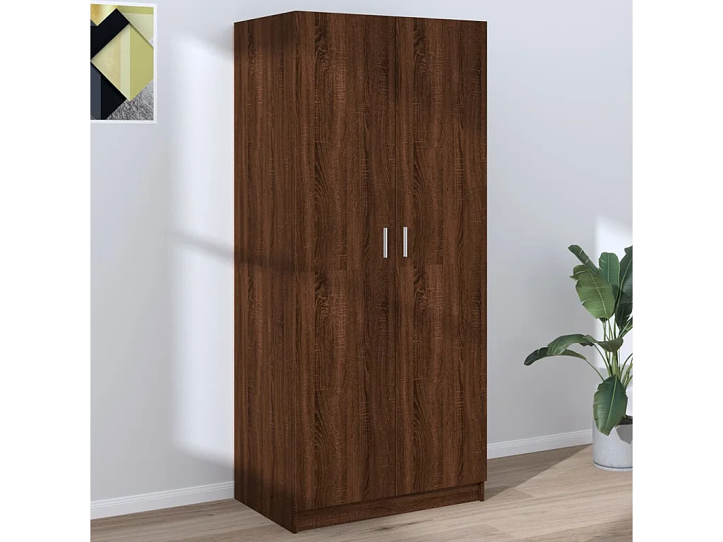 Kleiderschrank Braune Eiche 80x52x180 cm Holzwerkstoff