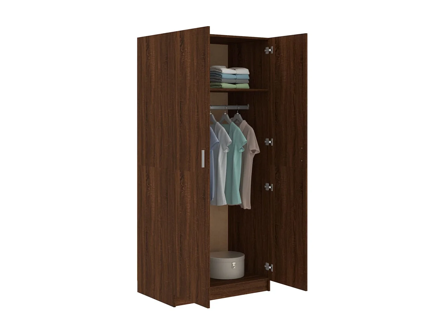 Kleiderschrank Braune Eiche 80x52x180 cm Holzwerkstoff