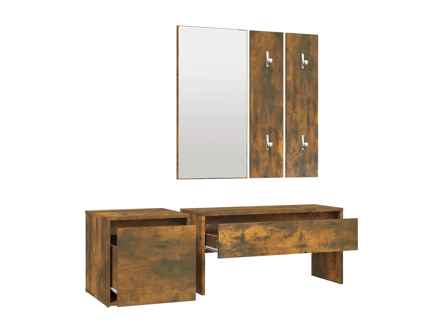 Conjunto de muebles de entrada de madera de ingeniería de roble ahumado