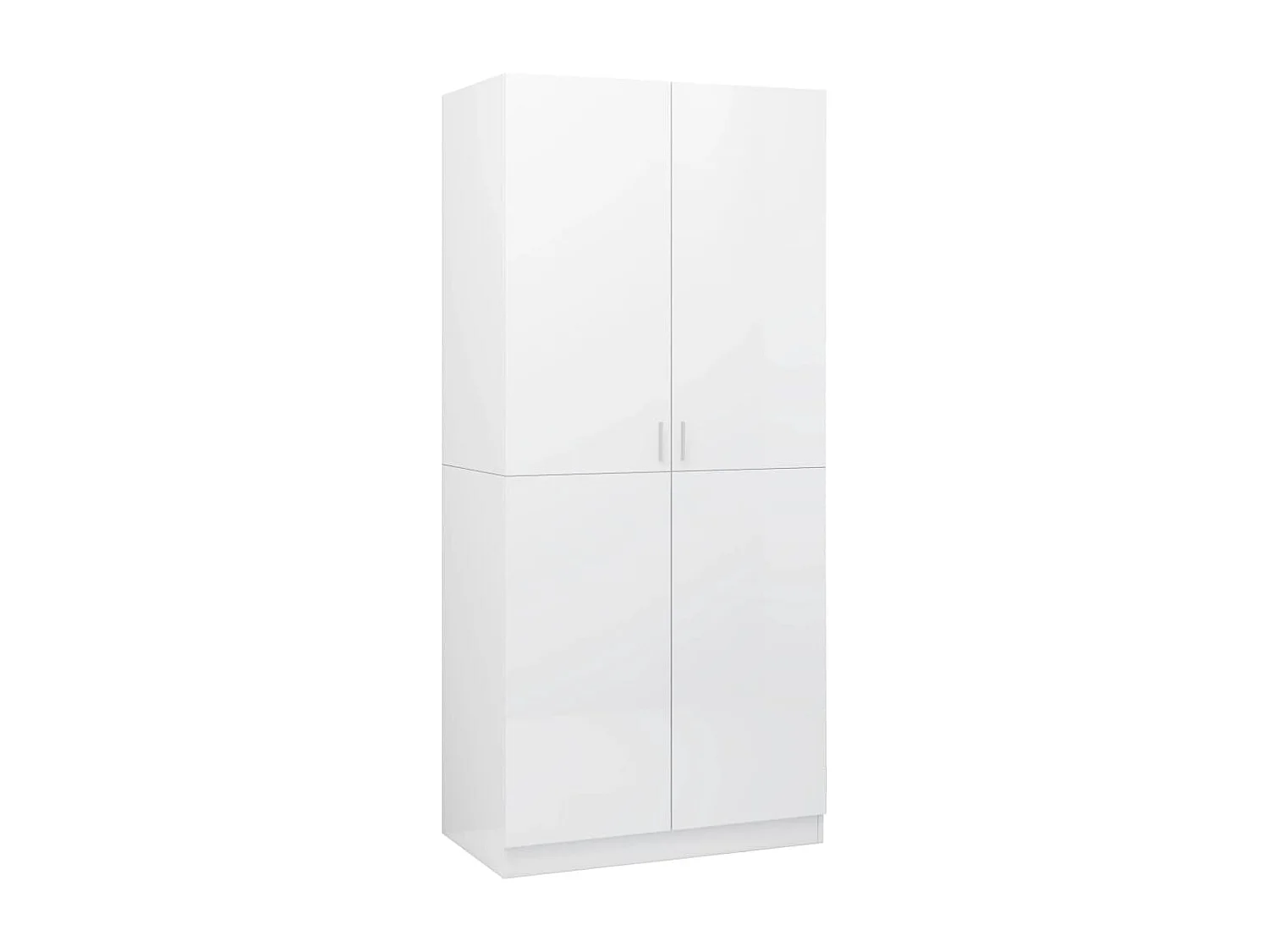 Armário branco brilhante 80x52x180 cm Madeira trabalhada