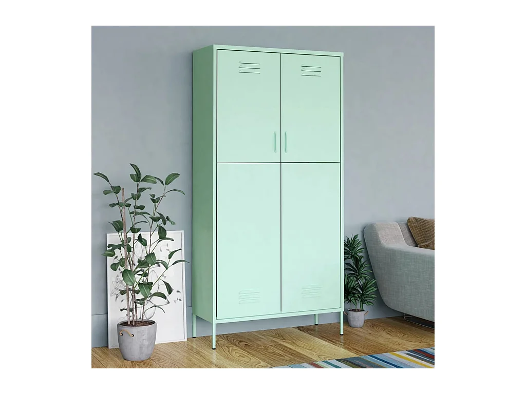 Garde-robe Vert menthe 90x50x180 cm Acier