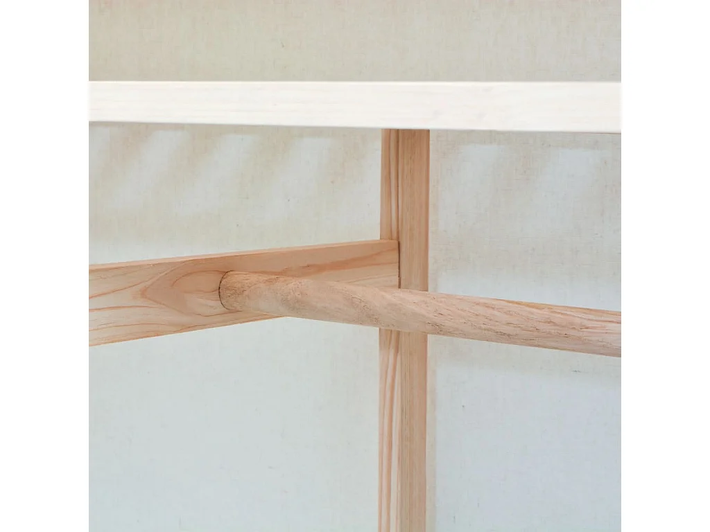 Garde-robe en tissu et bois de pin 110x40x170 cm