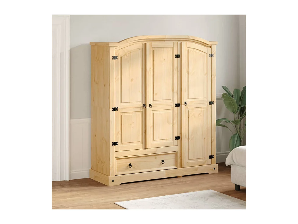Garde-robe Corona 151,5x52x170 cm bois de pin massif