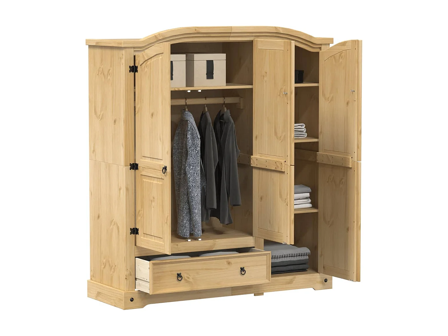 Garde-robe Corona 151,5x52x170 cm bois de pin massif