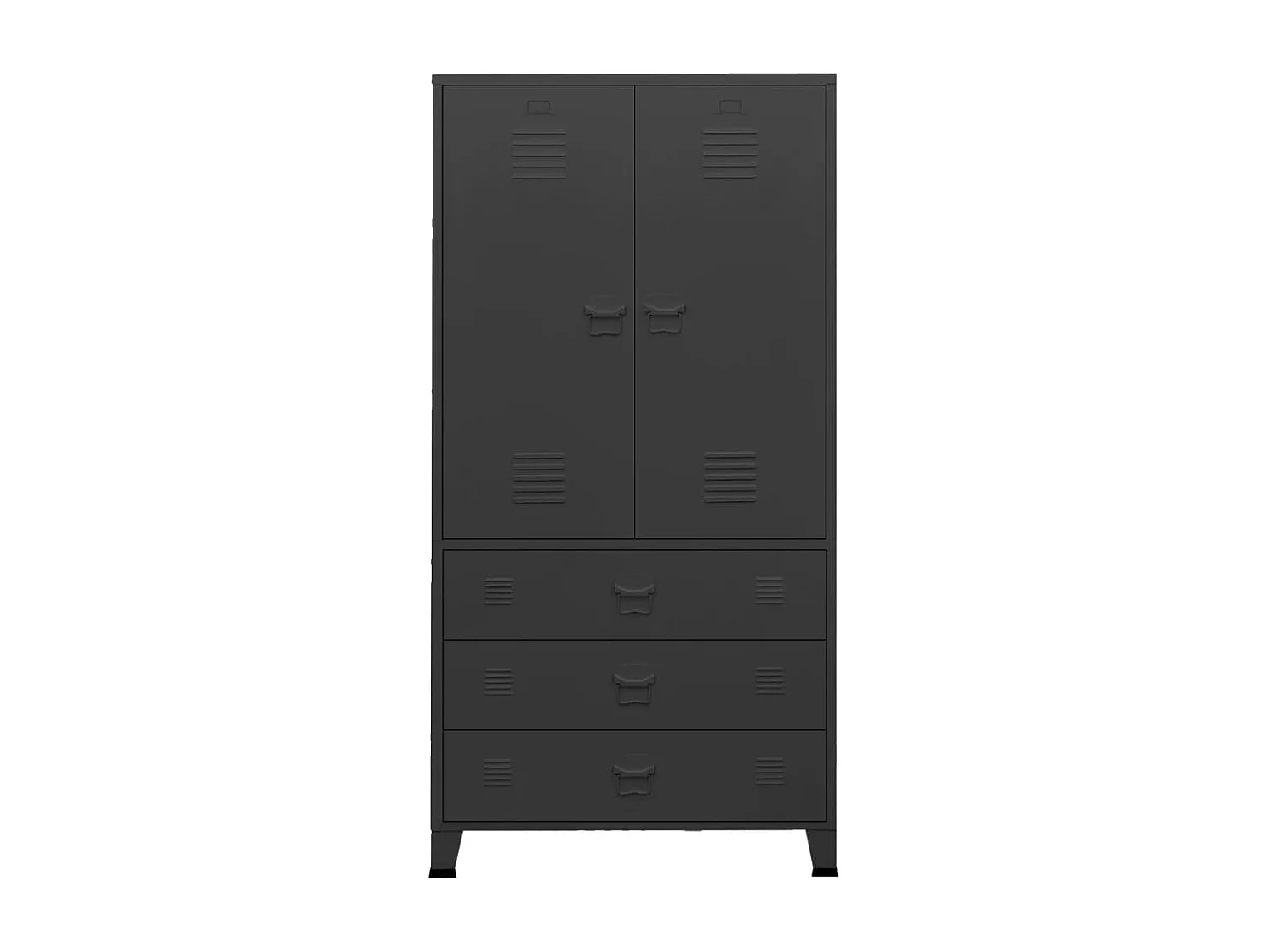 Garde-robe industrielle Noir 90x50x180 cm Métal