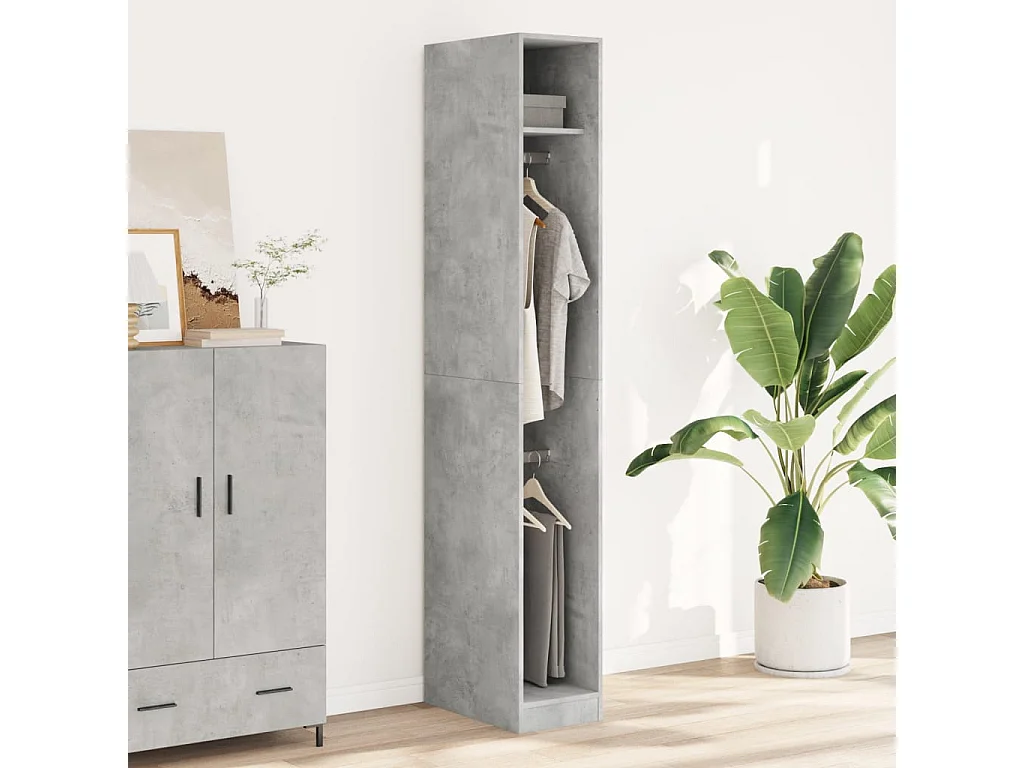 Armadio in multistrato grigio cemento 30x50x200 cm