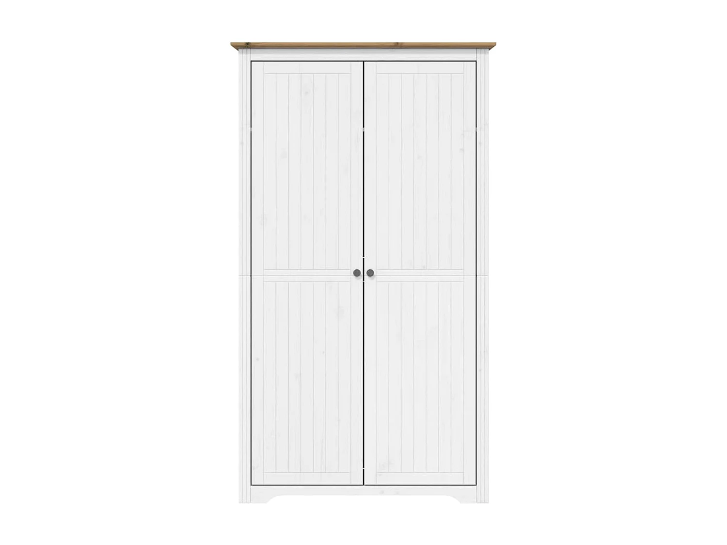 BODO Kleiderschrank weiß braun 99x53,5x173 cm massives Kiefernholz