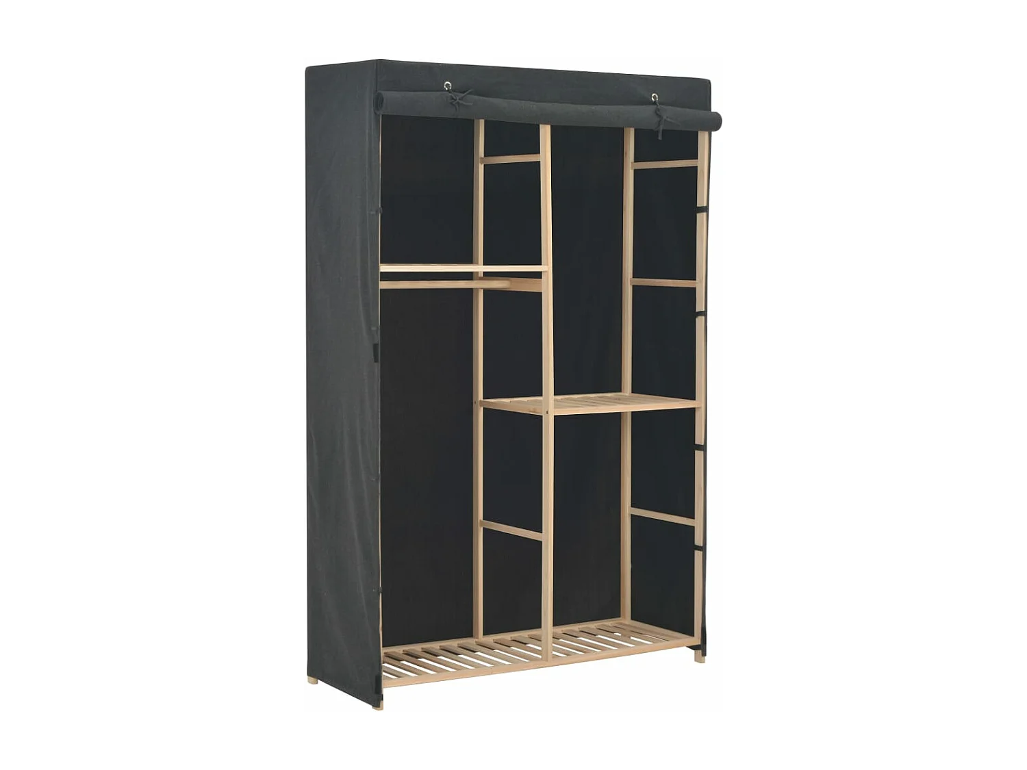 Armário de 3 níveis Cinza 110 x 40 x 170 cm Tecido