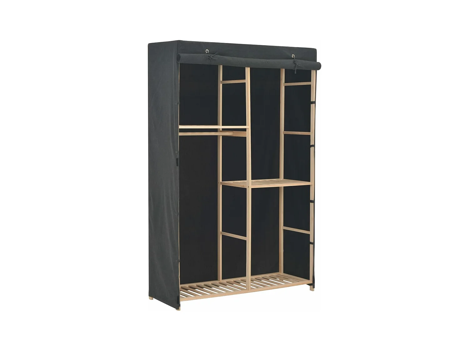 Garde-robe à 3 niveaux Gris 110 x 40 x 170 cm Tissu