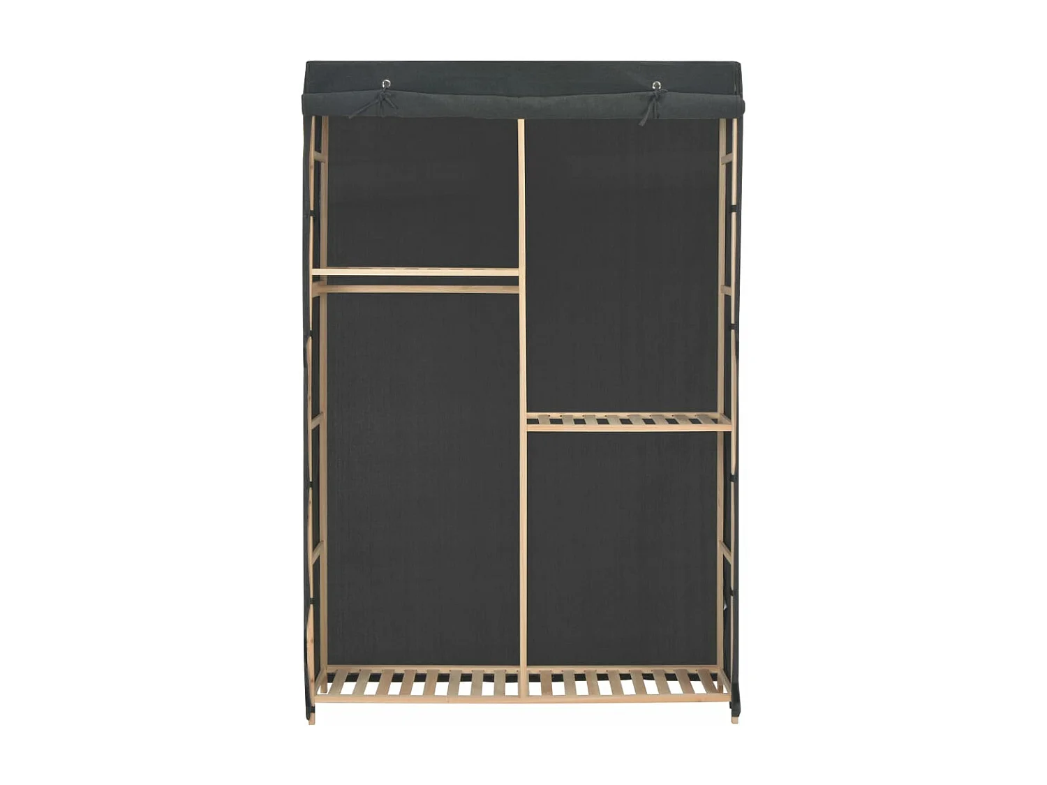 3-stufiger Kleiderschrank Grau 110 x 40 x 170 cm Stoff