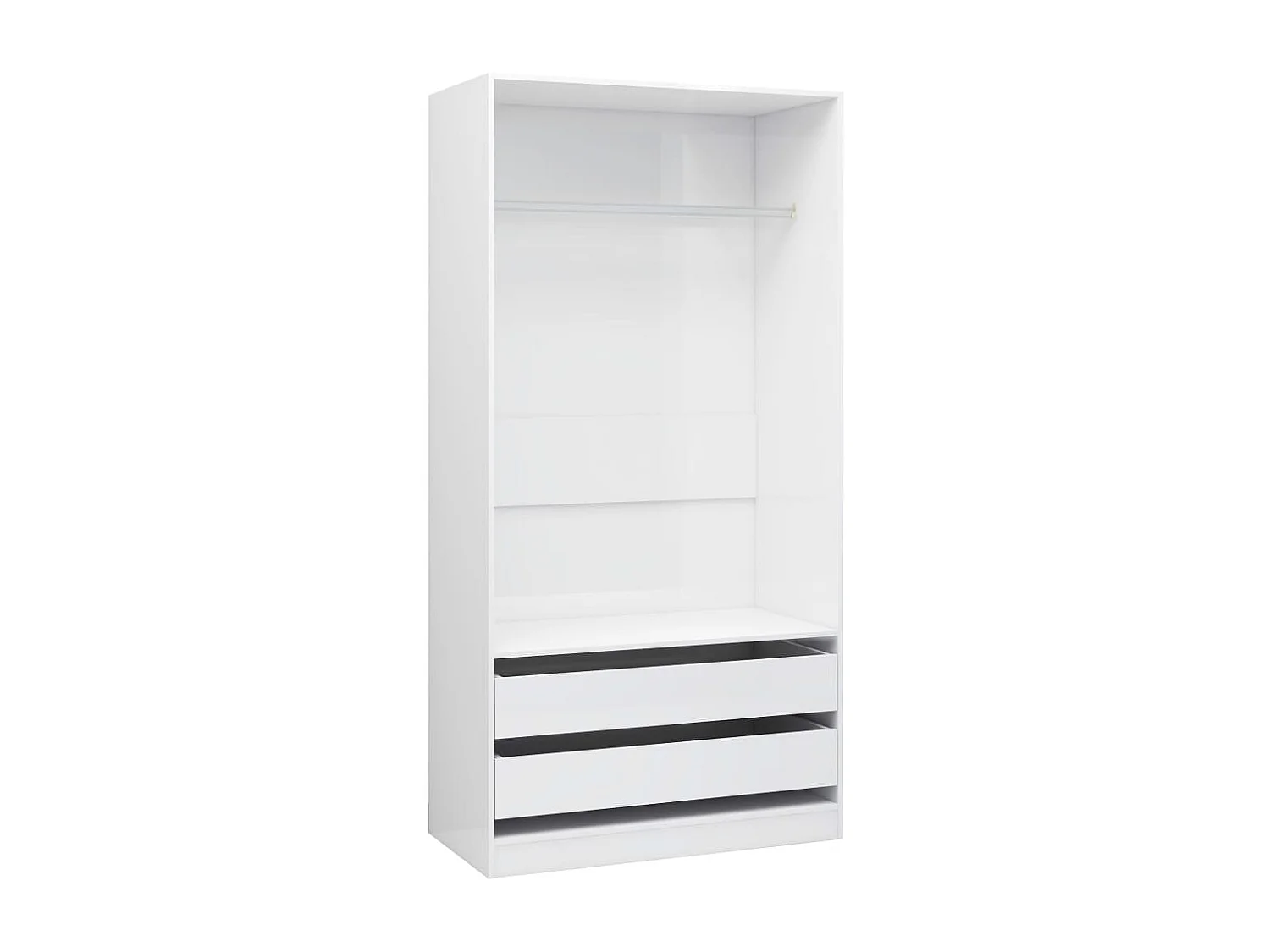 Armário branco brilhante 100x50x200 cm Madeira trabalhada