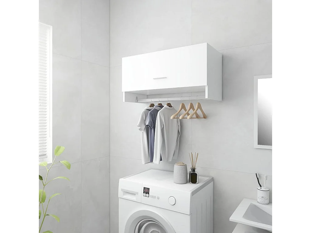 Garde-robe blanc 70x32,5x35 cm bois d'ingénierie