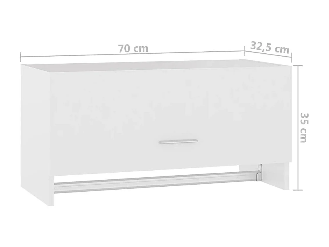 Garde-robe blanc 70x32,5x35 cm bois d'ingénierie