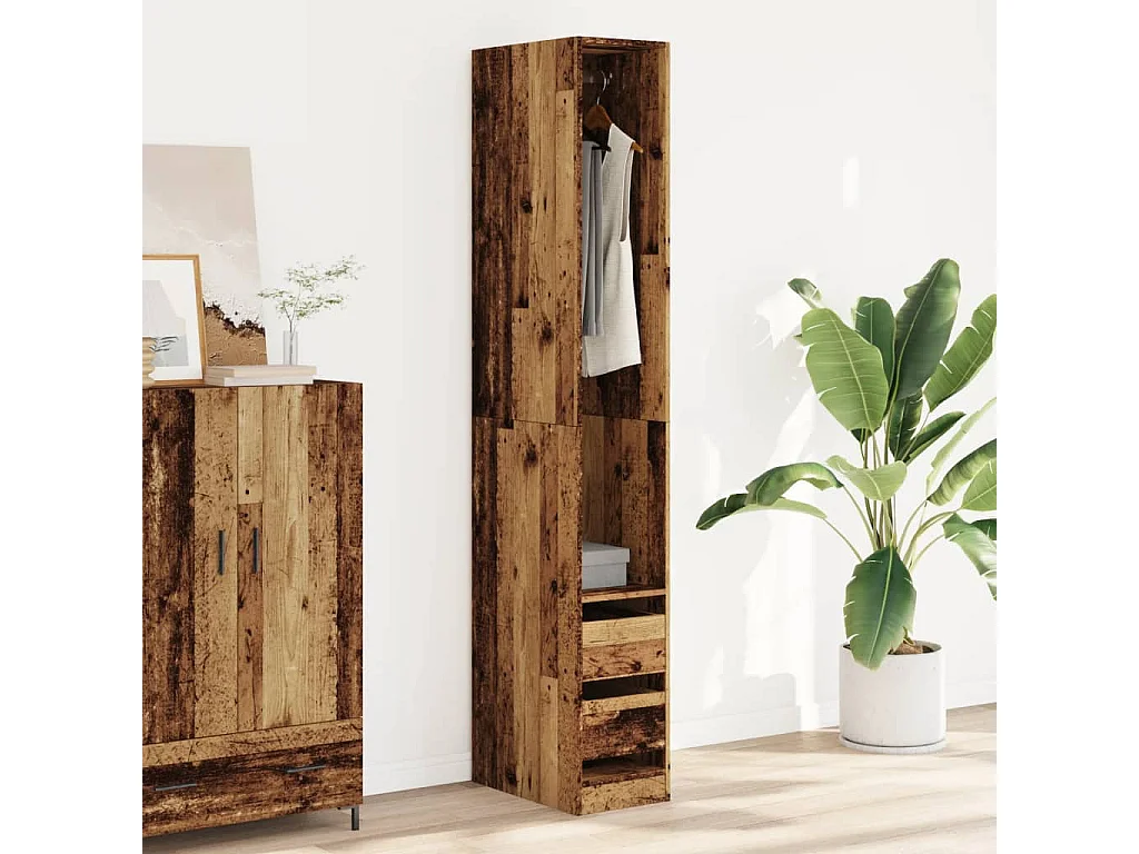 Garde-robe vieux bois 30x50x200 cm bois d'ingénierie