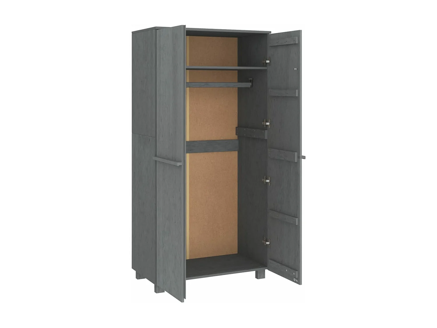 HAMAR Kleiderschrank Dunkelgrau 89x50x180 cm Massives Kiefernholz