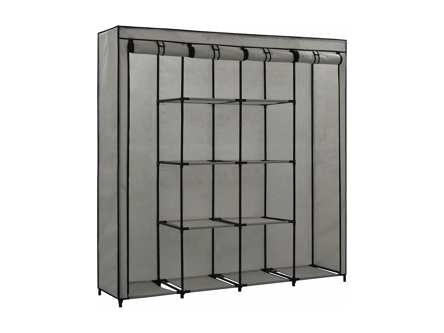 Armario con 4 compartimentos Gris 175x45x170 cm