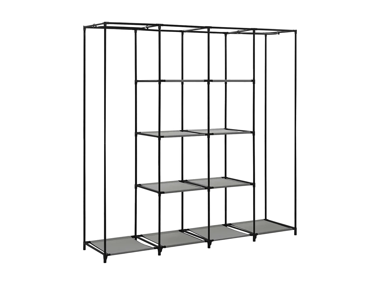 Armario con 4 compartimentos Gris 175x45x170 cm