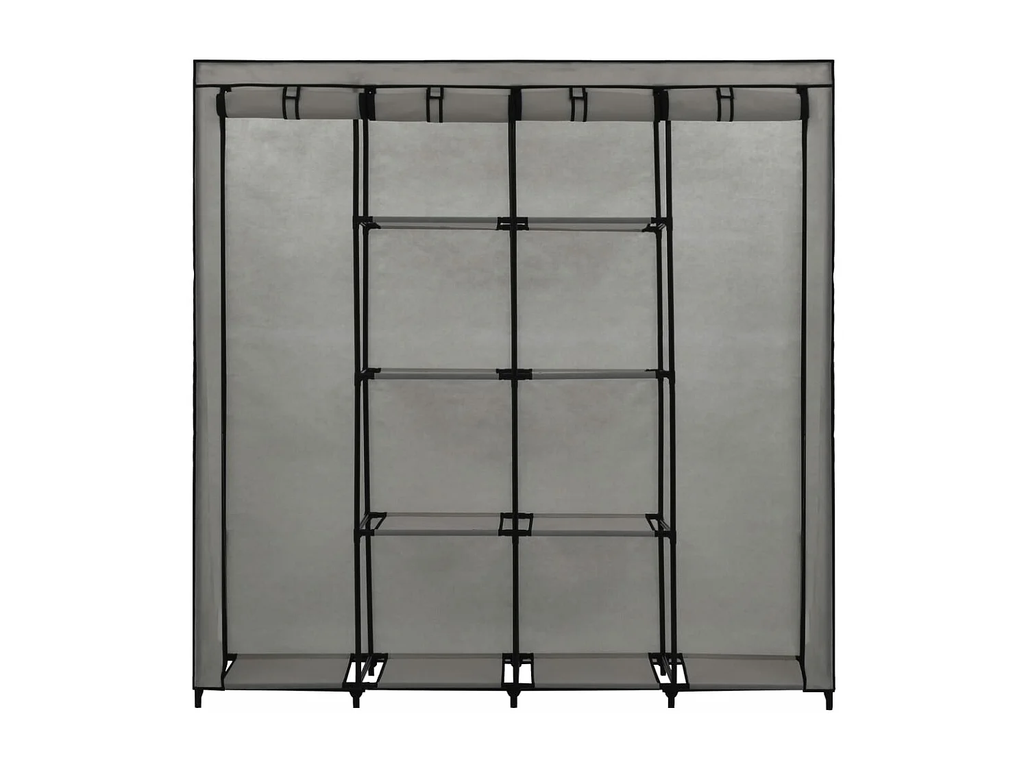 Kledingkast met 4 vakken Grijs 175x45x170 cm