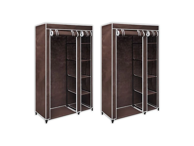 Armário de tecido 2 peças marrom