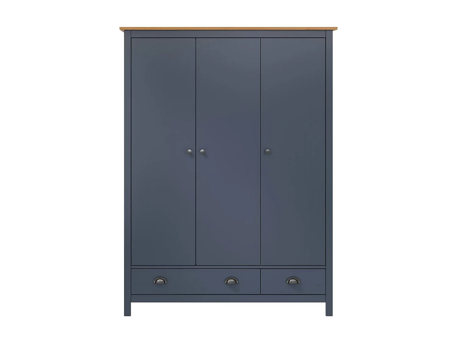 Garde-robe à 3 portes Hill Gris 127x50x170 cm Pin solide