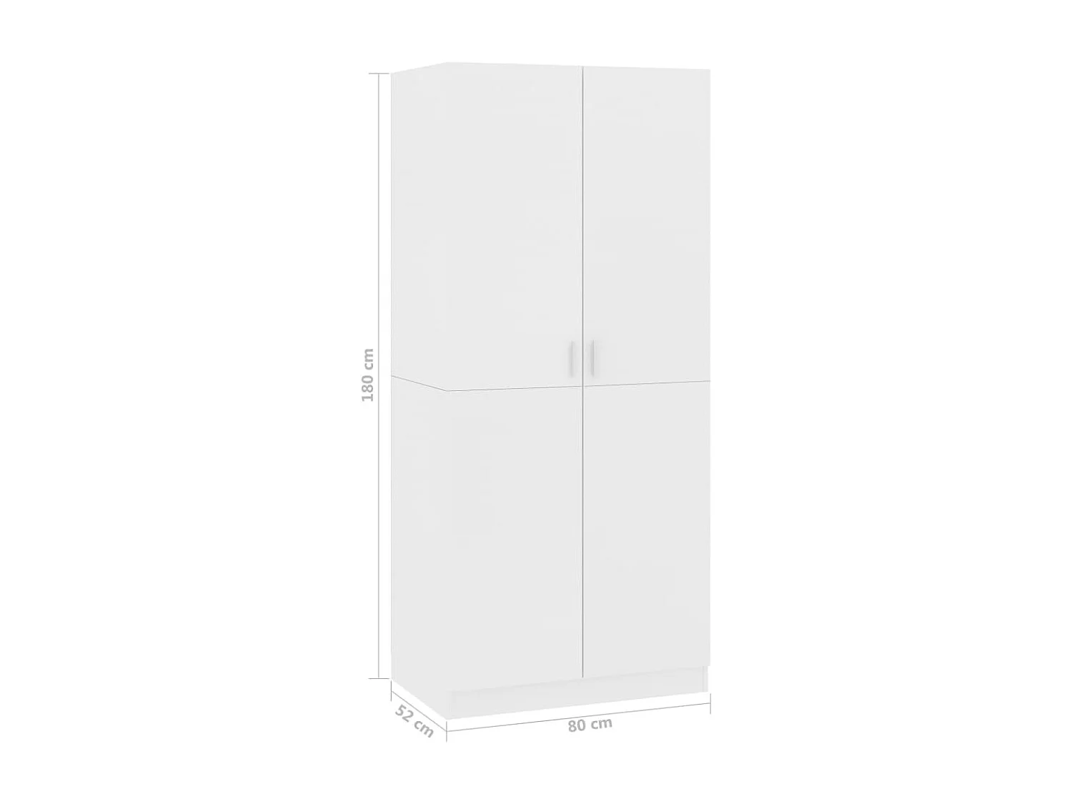 Armadio Bianco 80x52x180 cm MDF