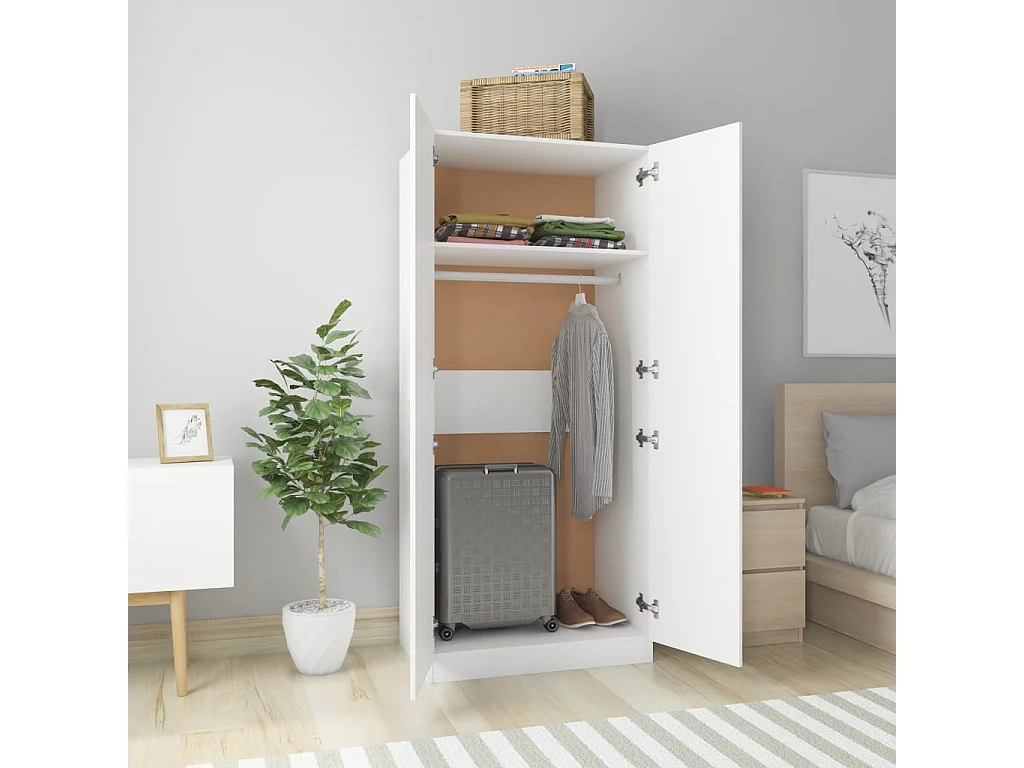 Garde-robe Blanc 80x52x180 cm Bois d’ingénierie