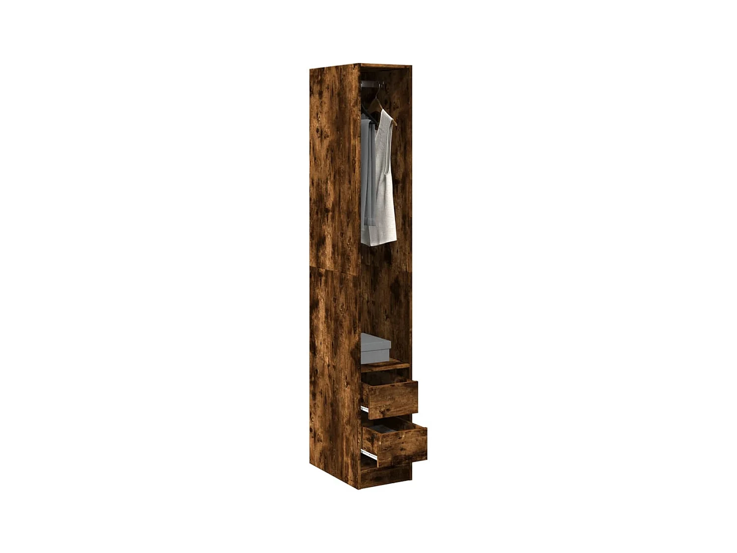 Gerookt eiken kledingkast 30x50x200 cm samengesteld hout