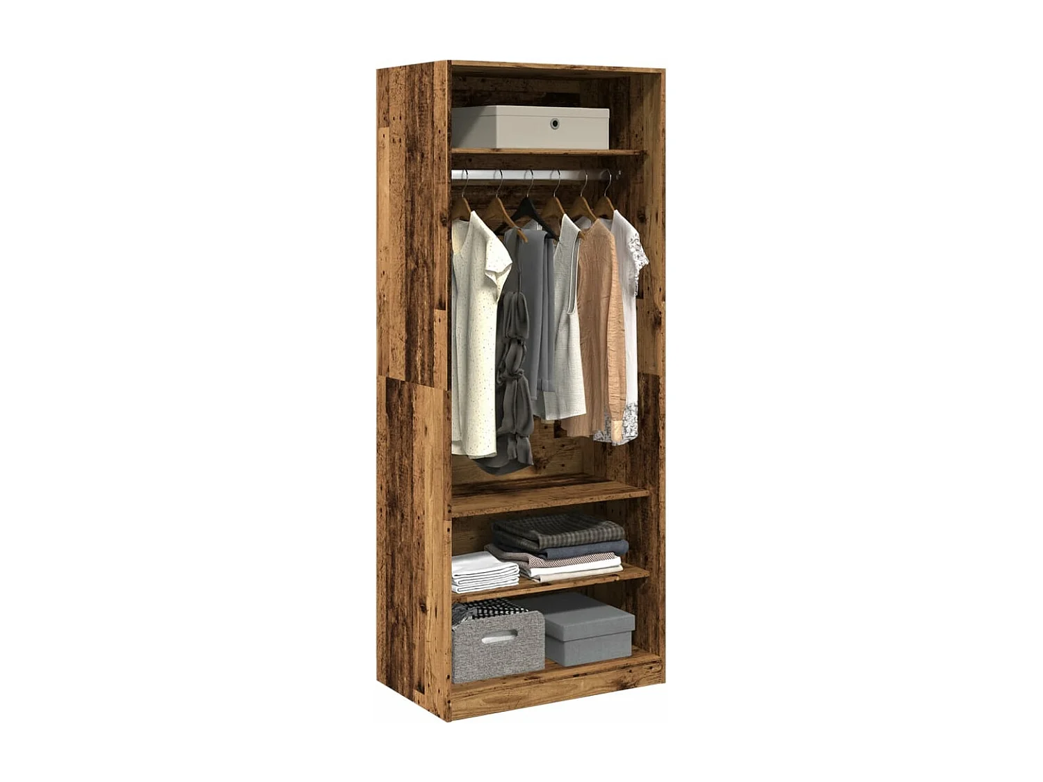 Garde-robe vieux bois 80x50x200 cm bois d'ingénierie