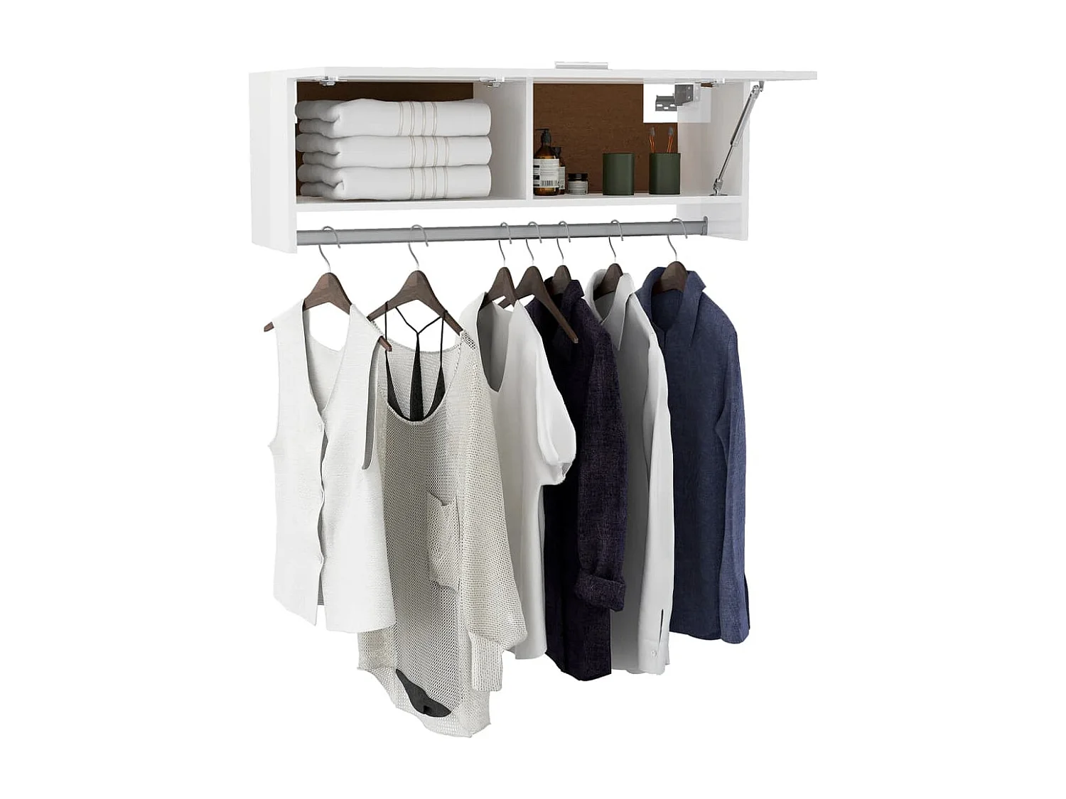 Garde-robe blanc brillant 100x32,5x35 cm bois d'ingénierie