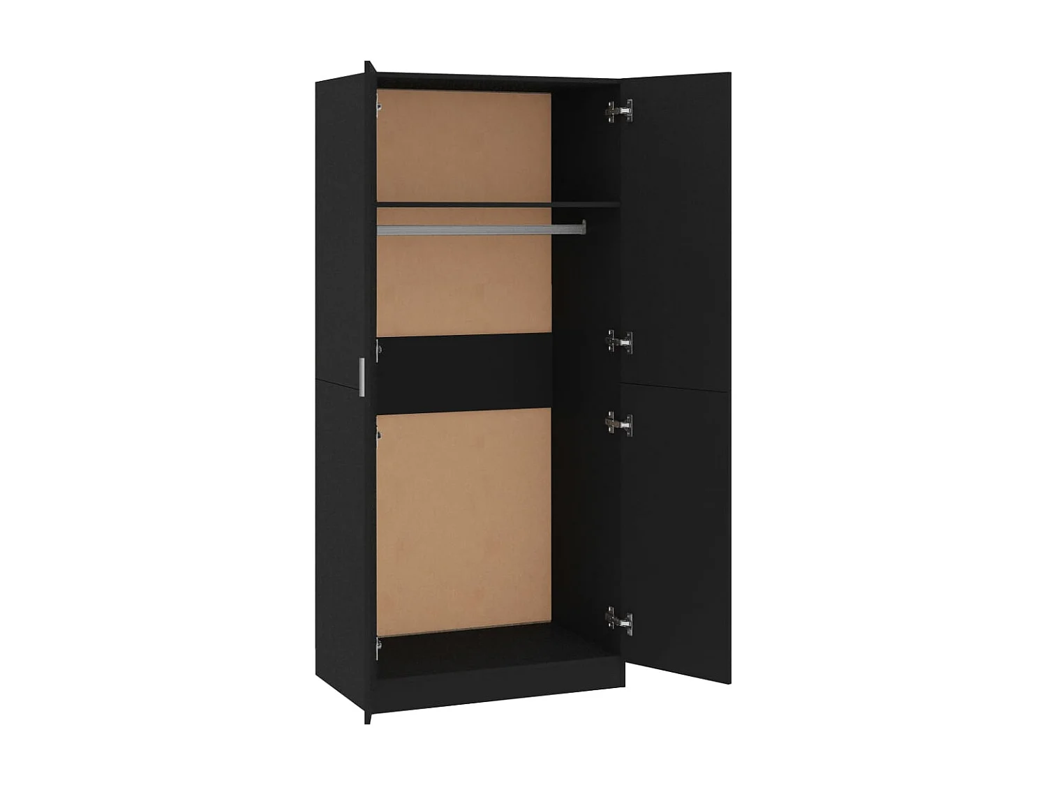 Garde-robe Noir 80x52x180 cm Bois d’ingénierie