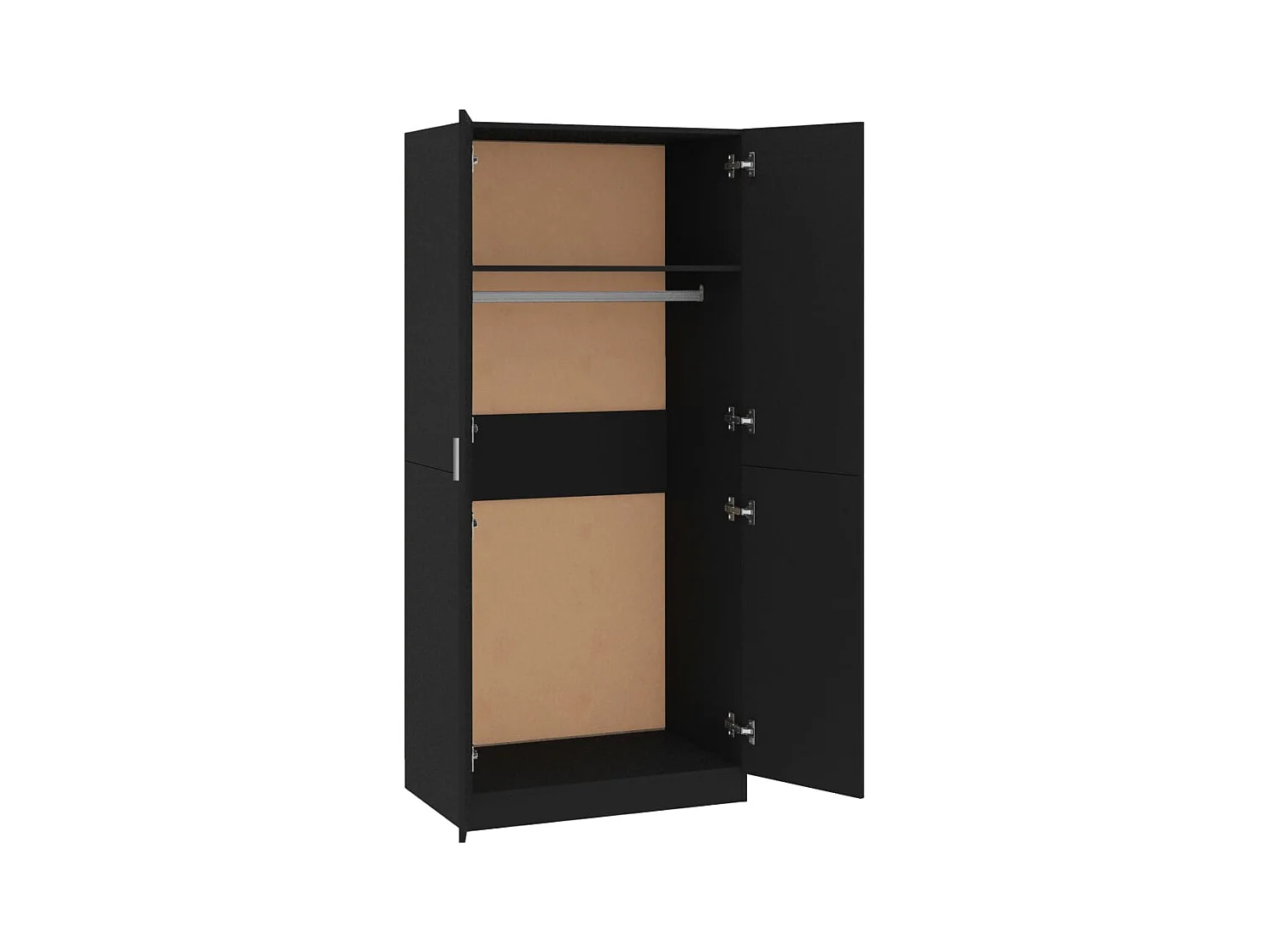 Kledingkast Zwart 80x52x180 cm Bewerkt hout
