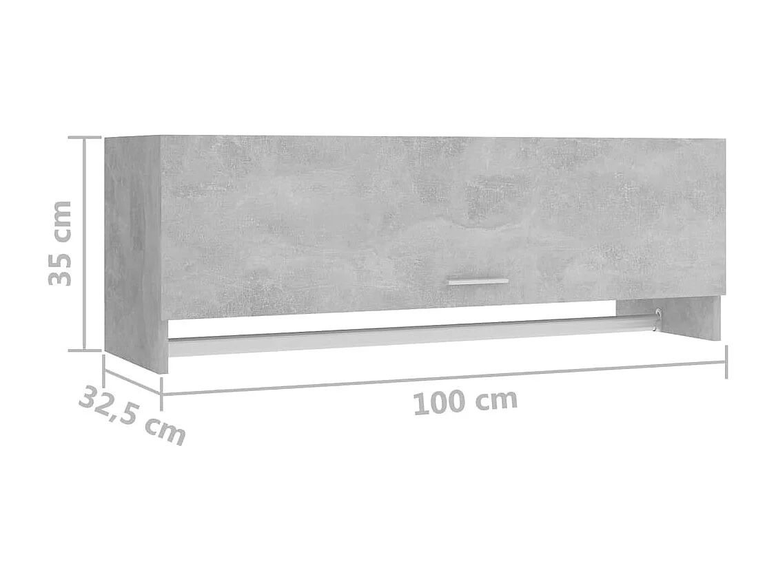 Armadio grigio cemento 100x32,5x35 cm in multistrato
