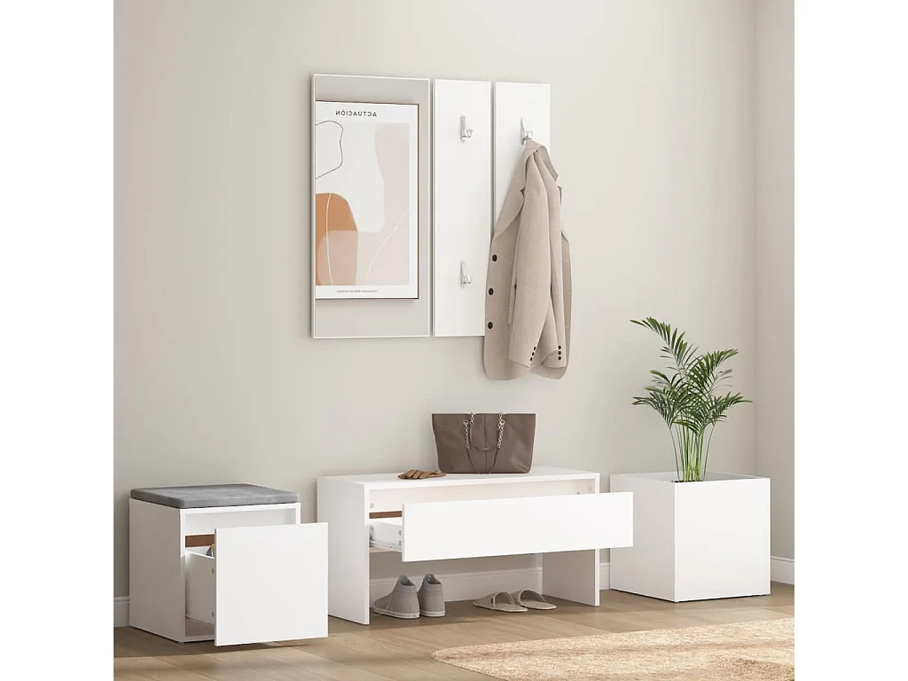 Ensemble de meubles de couloir Blanc Bois d'ingénierie