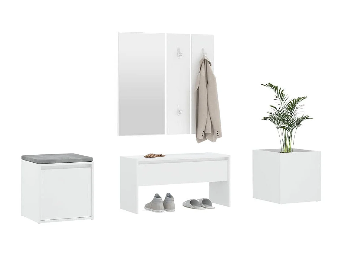 Ensemble de meubles de couloir Blanc Bois d'ingénierie