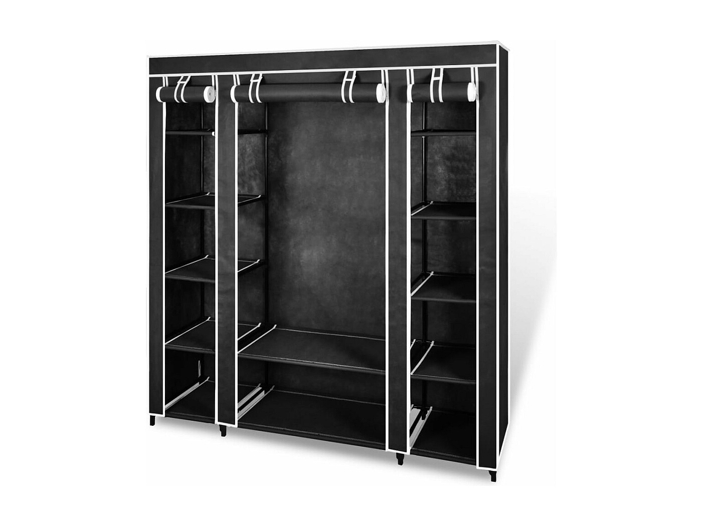Armadio Fai Da Te YARDIN In Plastica - 20 Scomparti, 45x37x178 Cm, Nero/Bianco, Montaggio Modulare, Portata 10 Kg Per Scomparto