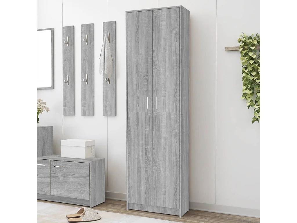 Armário de corredor cinza Sonoma 55x25x189 cm Madeira trabalhada