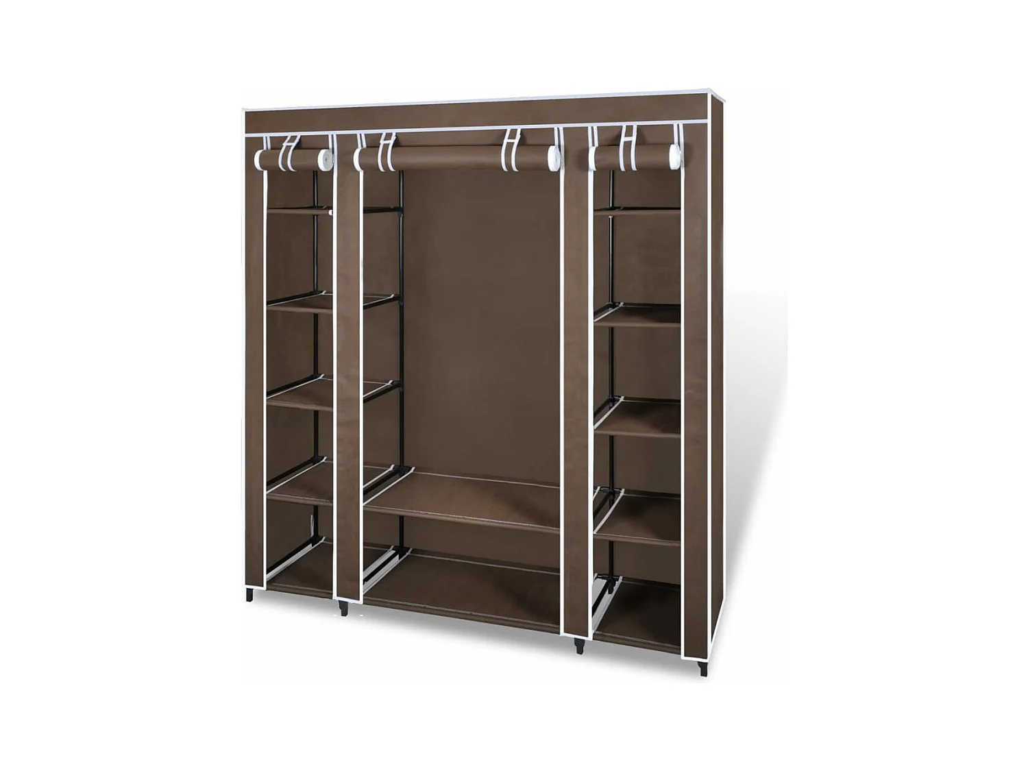 Armoire avec compartiments et tiges 45 x 150 x 176 cm Marron