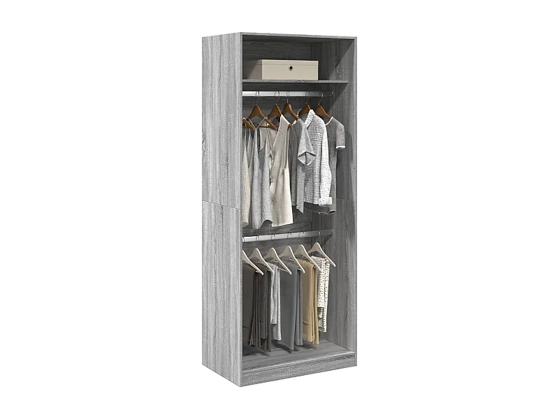 Armario Sonoma gris 80x50x200 cm madera contrachapada