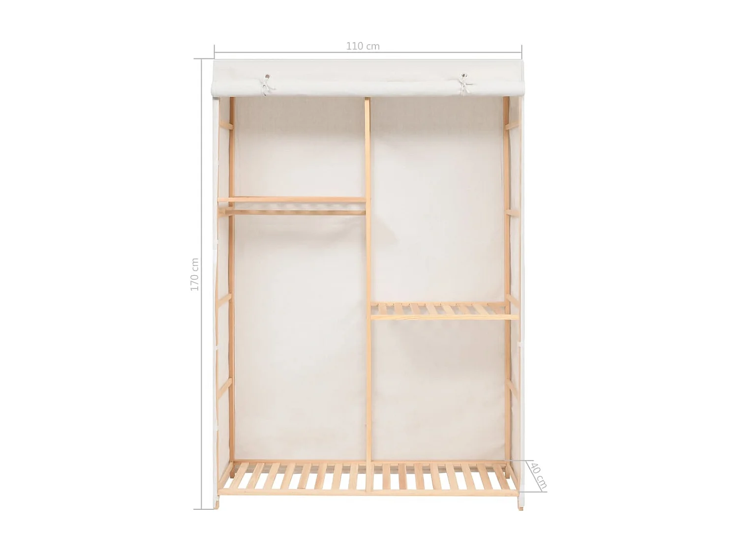 Armadio a 3 livelli 110 x 40 x 170 cm