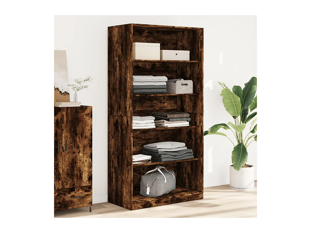 Garde-robe chêne fumé 100x50x200 cm bois d'ingénierie
