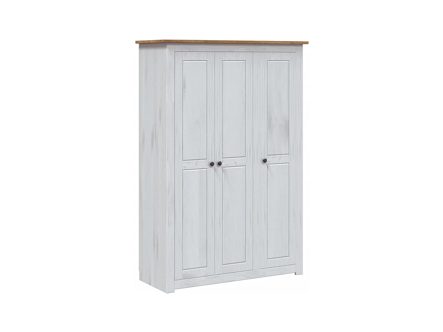 Garde-robe 3 portes Blanc 118x50x171,5cm Pin Assortiment Panama