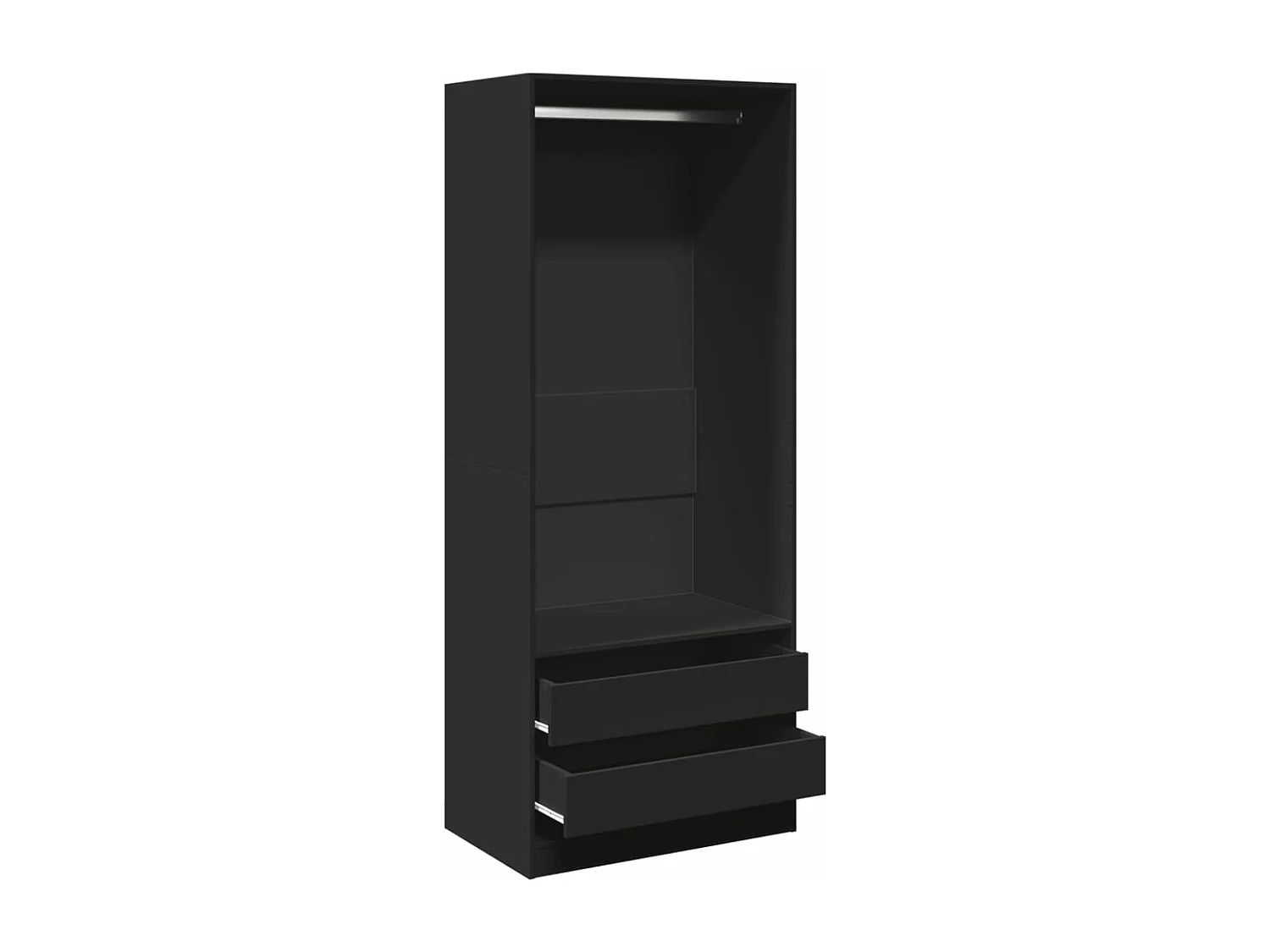 Garde-robe noir 80x50x200 cm bois d'ingénierie